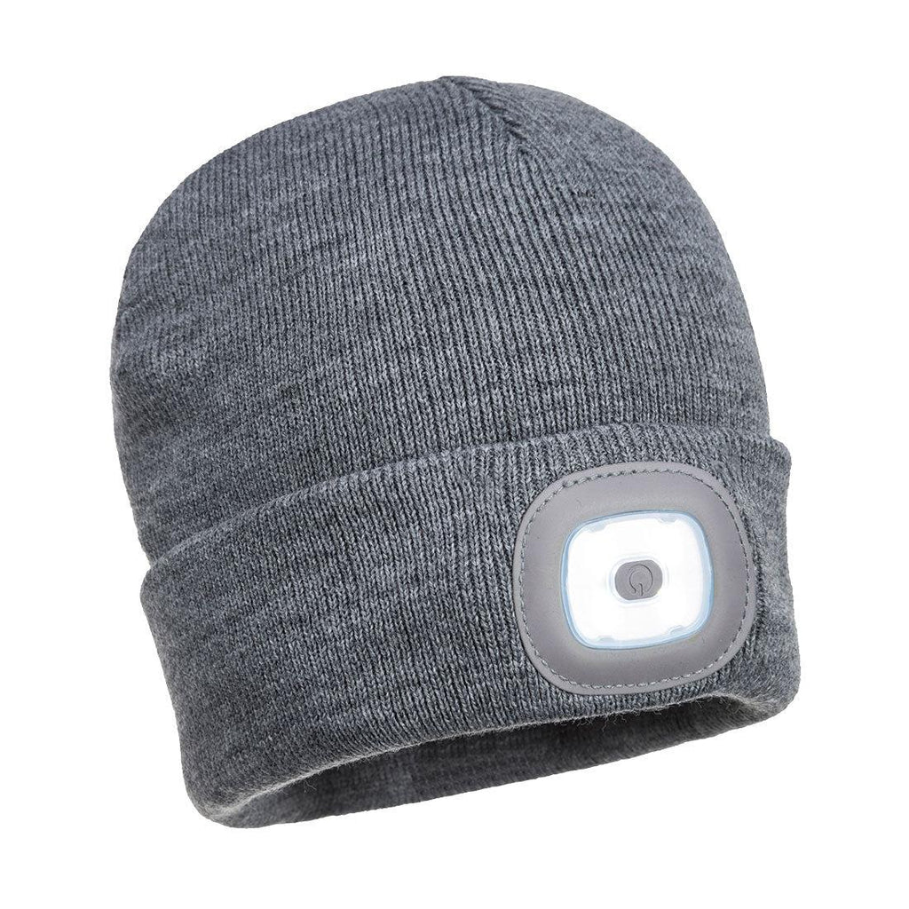 Portwest B029 - Beanie LED Head Light USB Rechargeable Gray