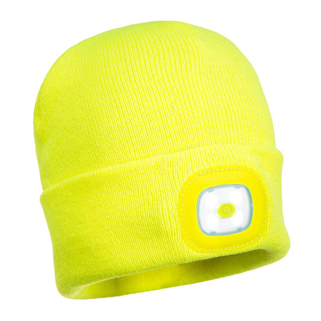 Portwest B029 - Beanie LED Head Light USB Rechargeable Yellow