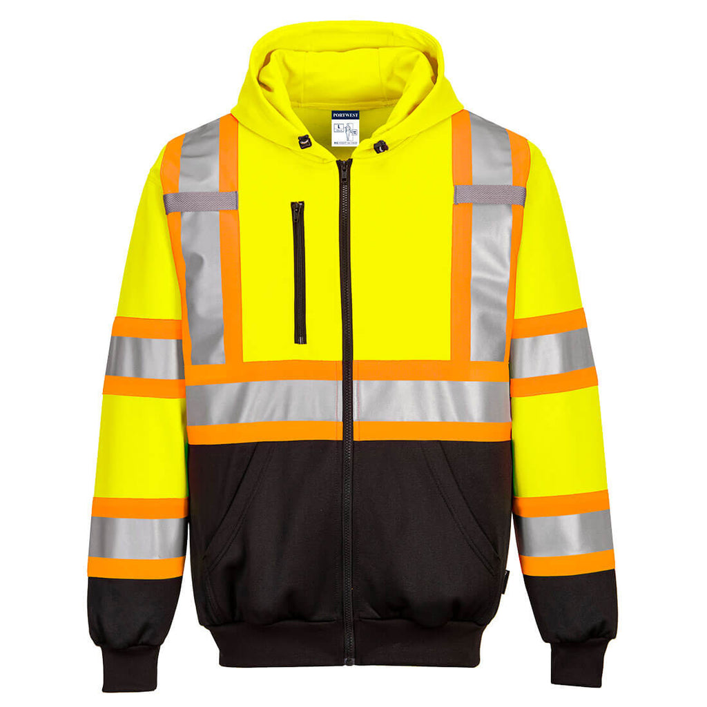 Portwest CA170 - X Back Contrast Tape Hoodie - Yellow