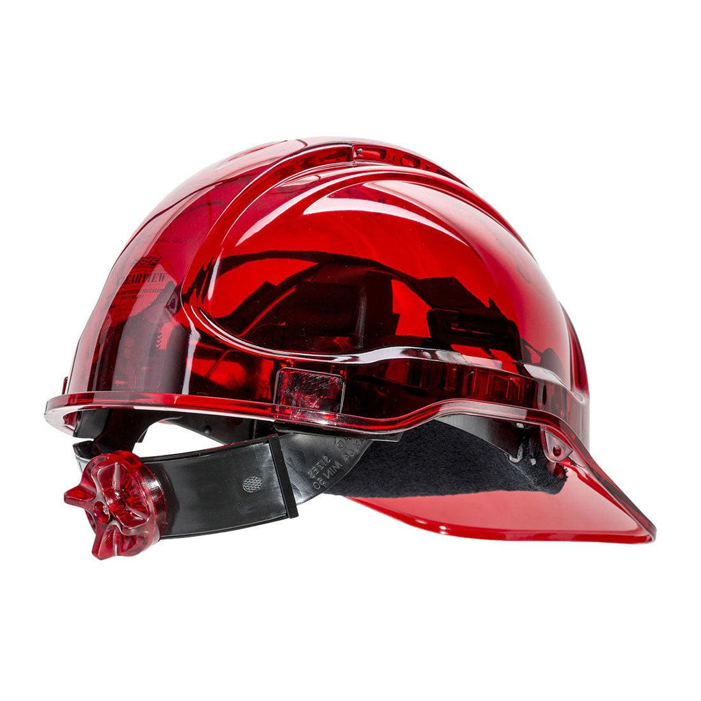 Portwest PV60 - Peak View Ratchet Hard Hat Vented Red