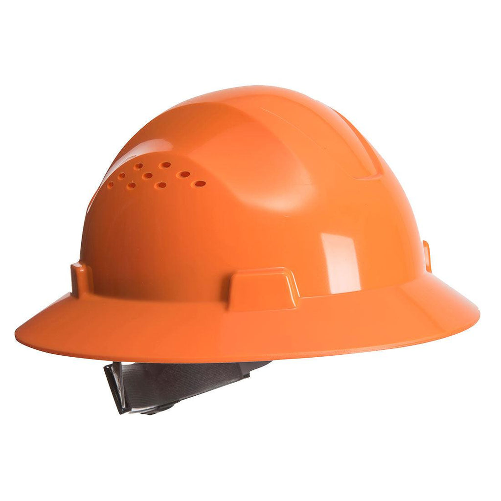 Portwest PW52 - Full Brim Premier Hard Hat Vented Orange