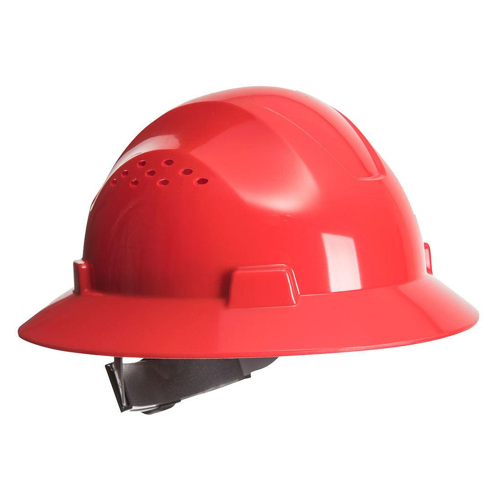 Portwest PW52 - Full Brim Premier Hard Hat Vented Red