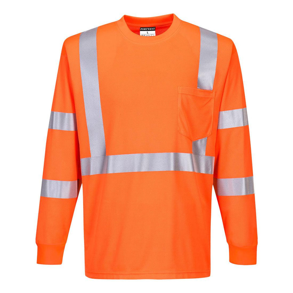 Portwest S192 - Hi-Vis Long Sleeve Ribbed Cuff T-Shirt
