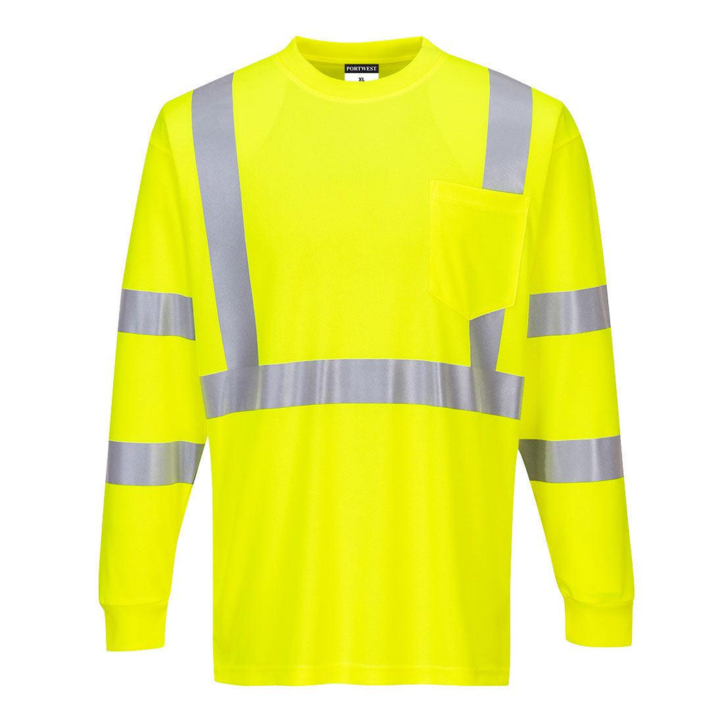 Portwest S192 - Hi-Vis Long Sleeve Ribbed Cuff T-Shirt