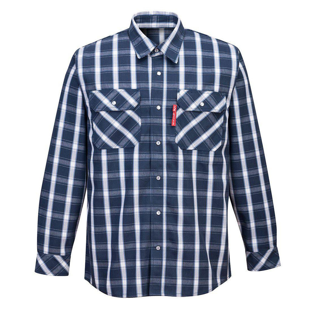 Portwest UFR97 - Bizflame 88/12 FR Plaid Shirt - Navy