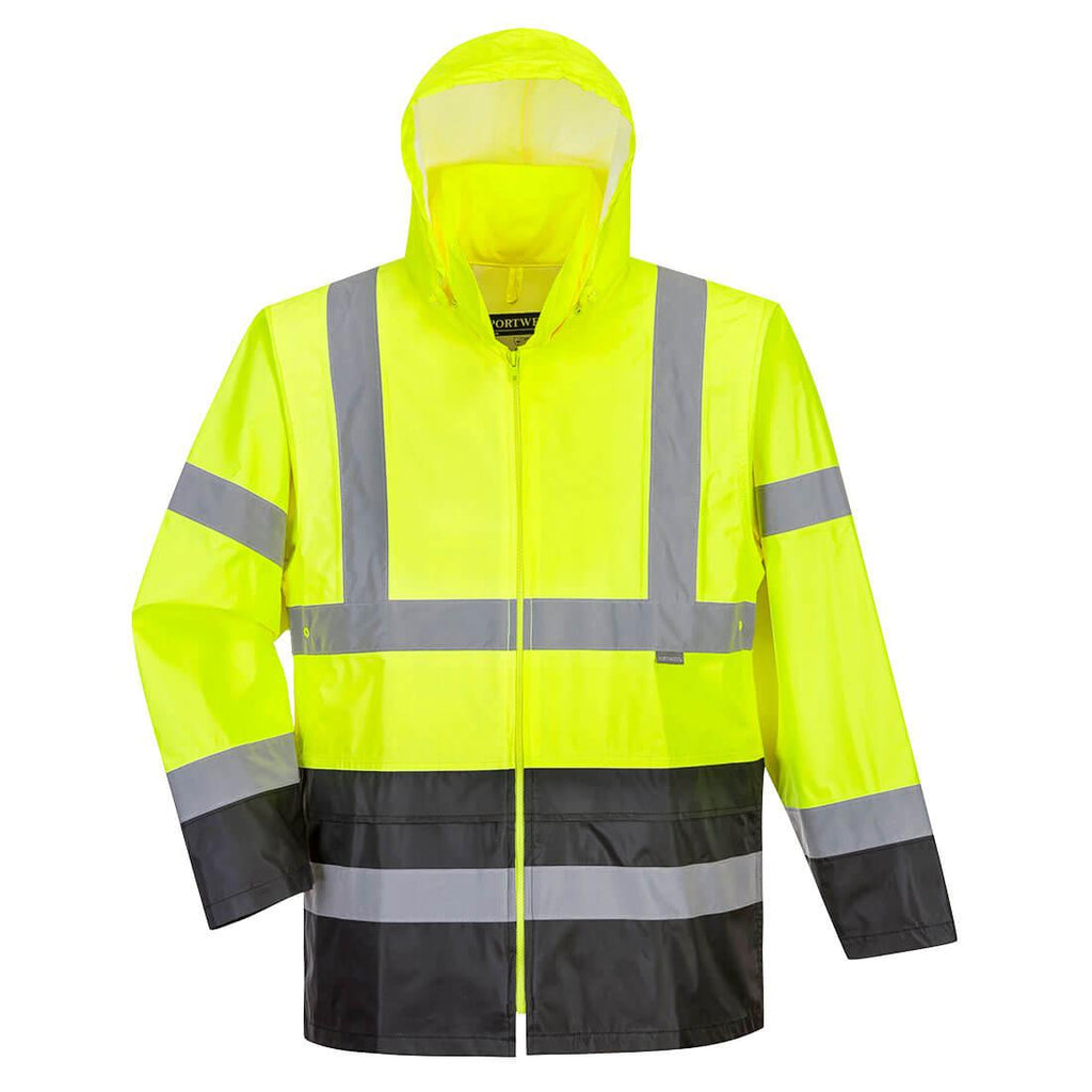 Portwest UH443 - Hi-Vis Classic Contrast Rain Jacket Yellow/Black