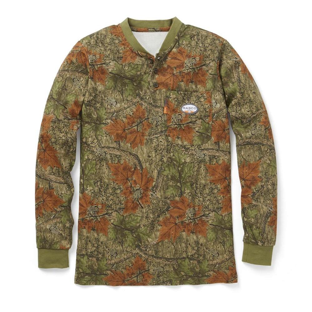 Rasco FR FR0101CC Cajun Camo Henley T-Shirt - CLOSEOUT-Fire Retardant Shirts.com