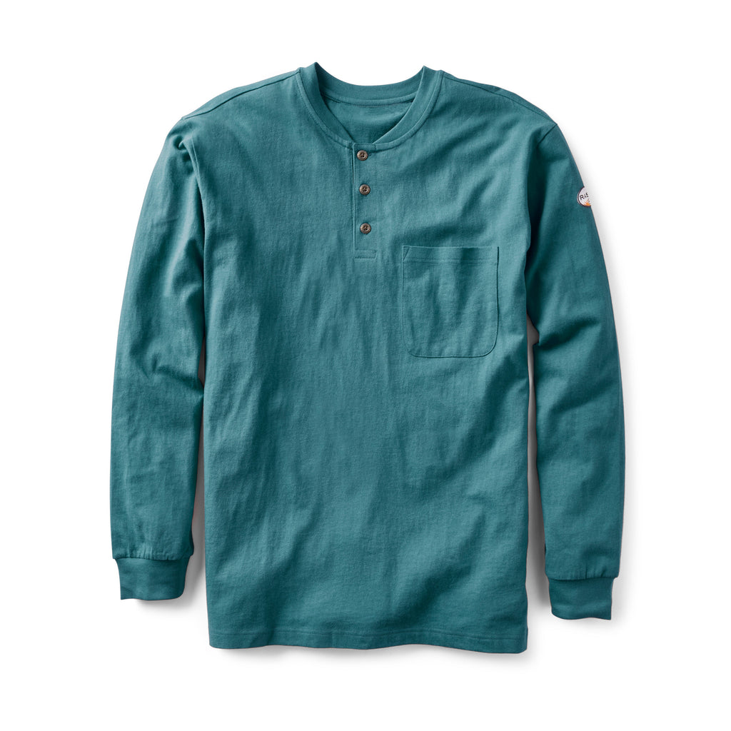 Rasco FR FR0101GN Green Henley T-Shirt-Fire Retardant Shirts.com