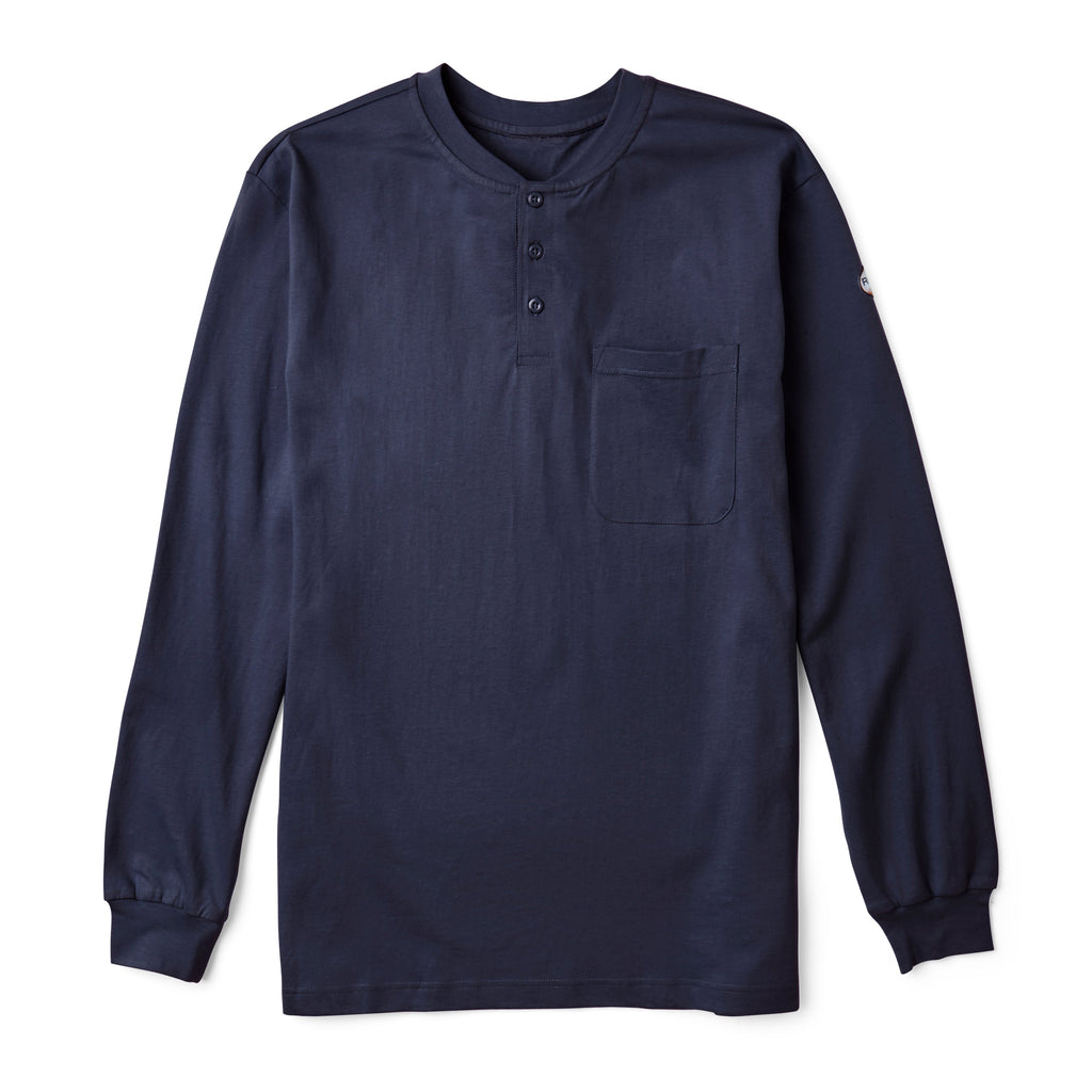 Rasco FR FR0101NV Navy Henley T-Shirt-Fire Retardant Shirts.com