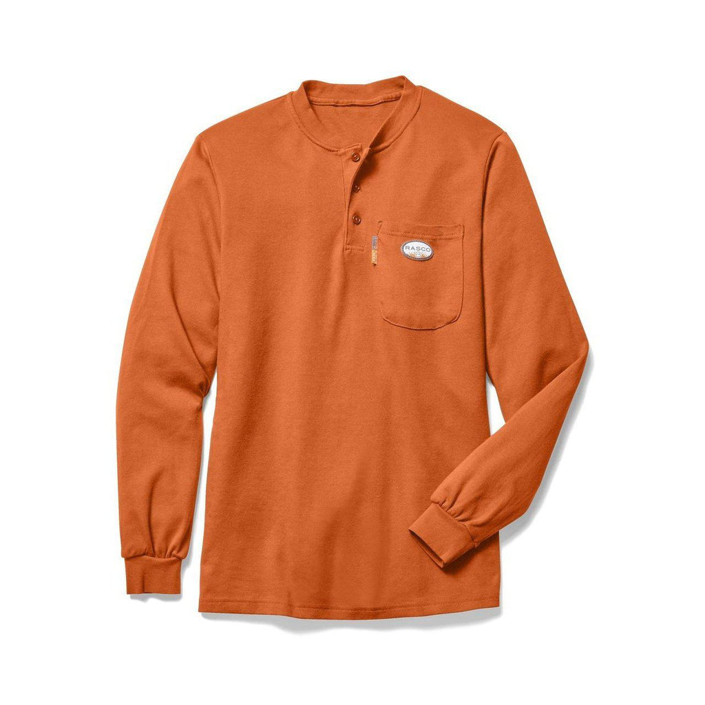 Rasco FR FR0101OR Orange Henley T-Shirt-Fire Retardant Shirts.com