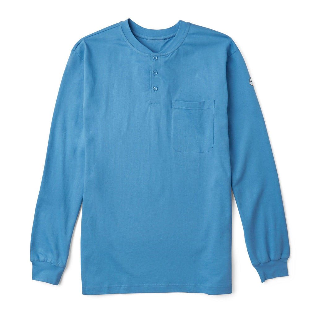 Rasco FR FR0101WB Work Blue Henley T-Shirt-Fire Retardant Shirts.com