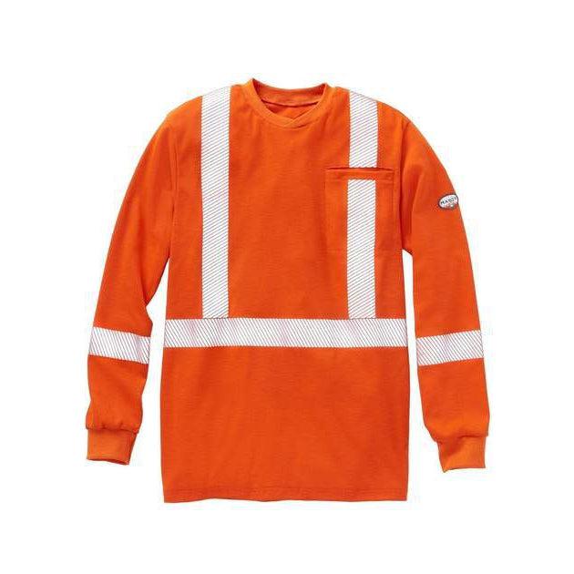 Rasco FR FR0310OH His-Vis Orange Long Sleeve Shirt-Fire Retardant Shirts.com