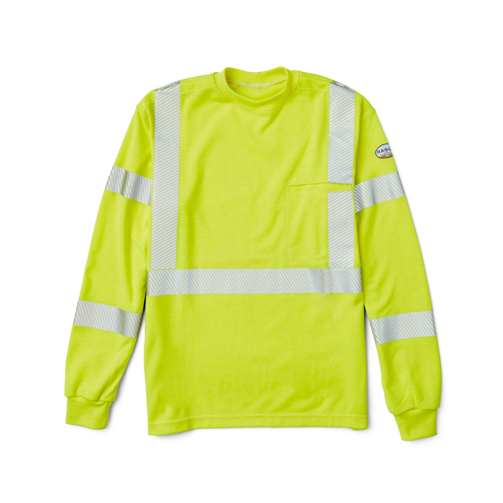 Rasco FR FR0337YH Hi-Vis Long Sleeve Shirt with Segmented Trim-Fire Retardant Shirts.com