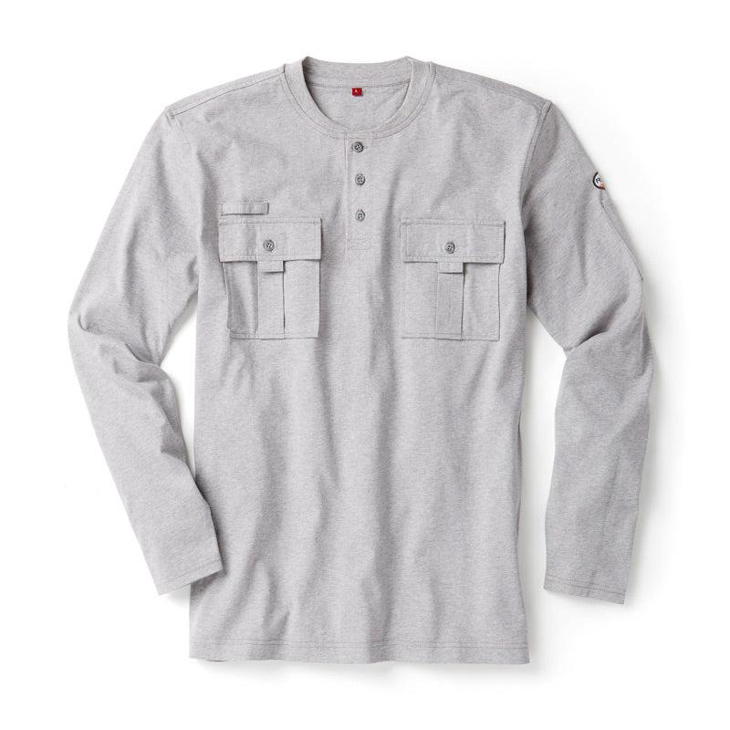 Rasco FR FR0613GY Heather Gray Utility Henley T-Shirt-Fire Retardant Shirts.com
