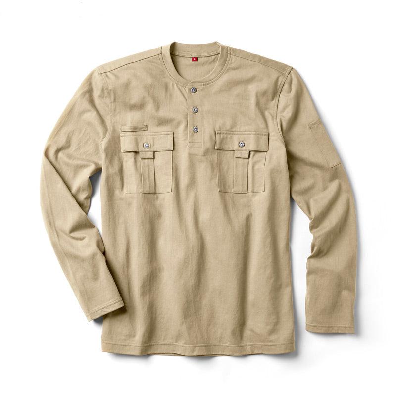 Rasco FR FR0613KH Khaki Utility Henley T-Shirt-Fire Retardant Shirts.com