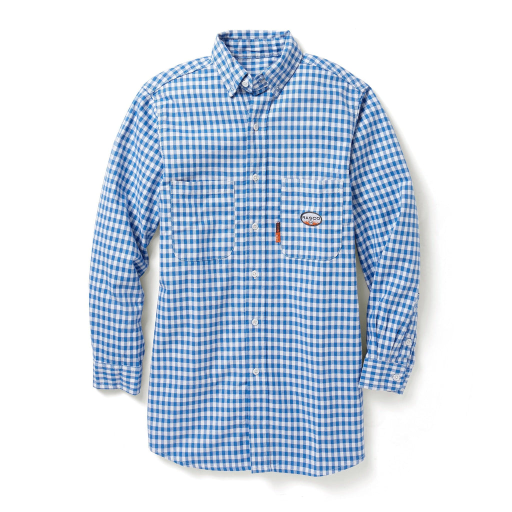 Rasco FR FR0824BL Blue Plaid Shirt-Fire Retardant Shirts.com
