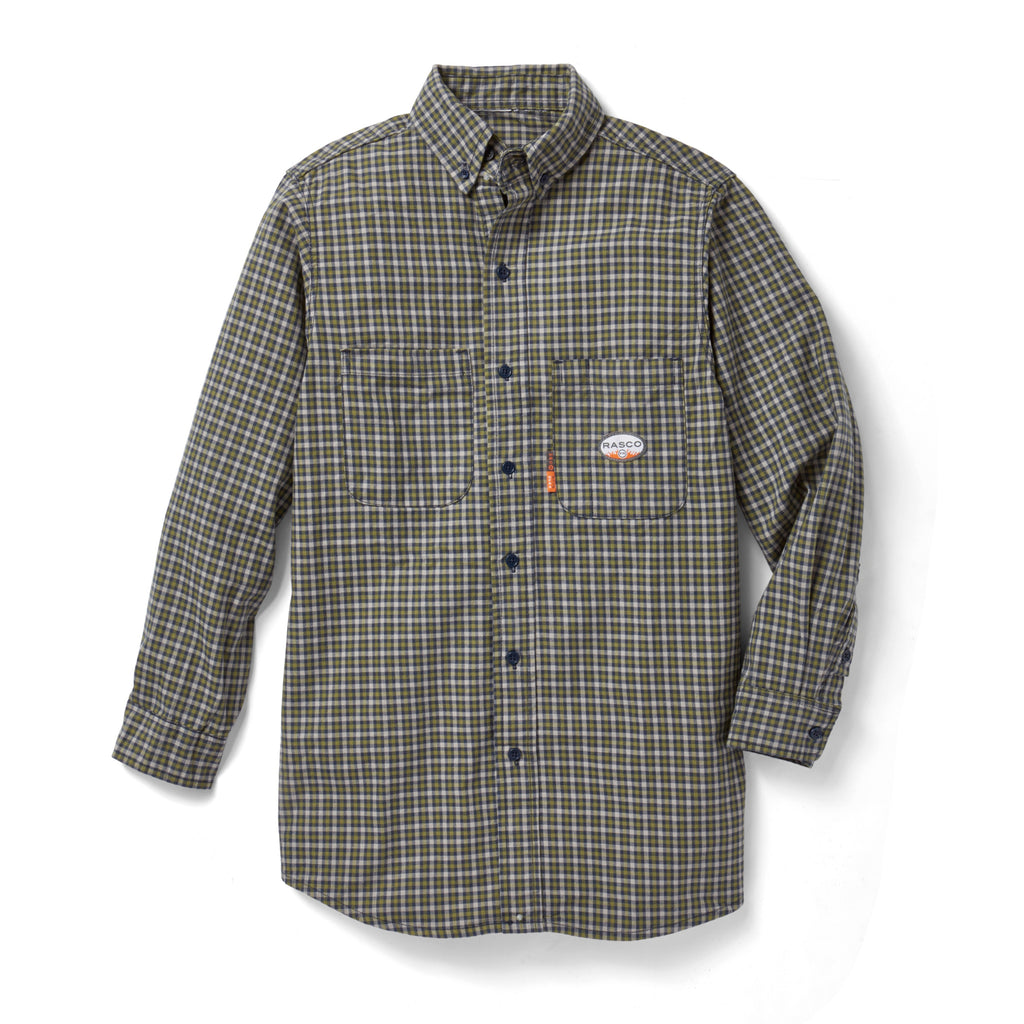 Rasco FR FR0824GN Green Plaid Shirt-Fire Retardant Shirts.com