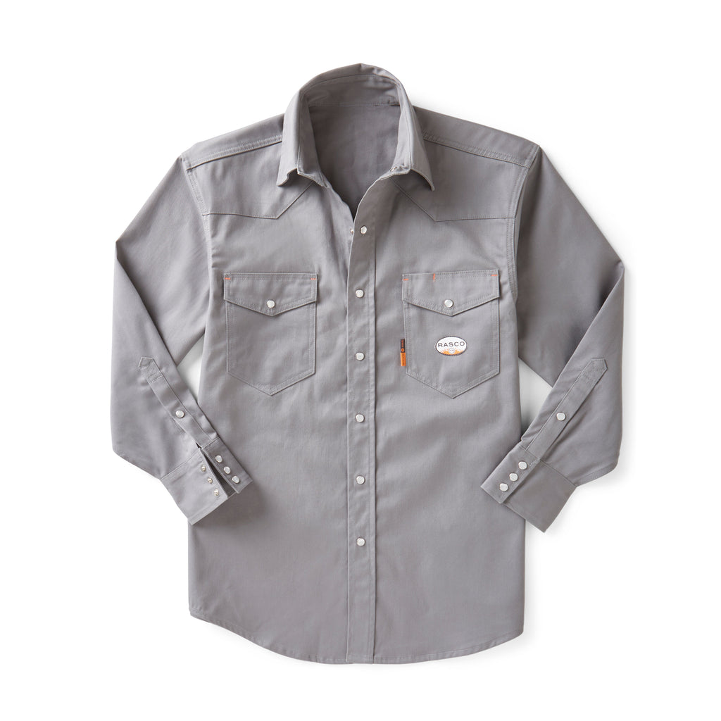 Rasco FR FR1003GY Gray Lightweight Work Shirt-Fire Retardant Shirts.com