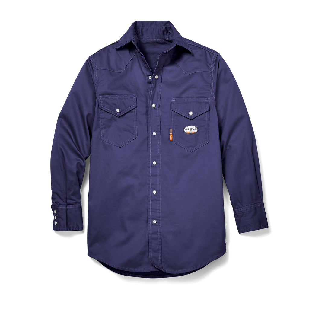 Rasco FR FR1003NV Navy Lightweight Work Shirt-Fire Retardant Shirts.com