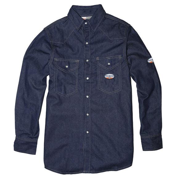 Rasco FR FR1021DN Denim Lightweight Work Shirt-Fire Retardant Shirts.com