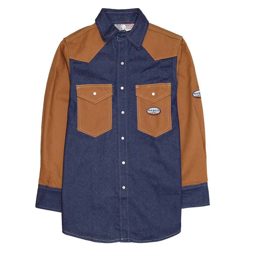 Rasco FR FR1122DK/DN Denim-Duck Two Tone Work Shirts-Fire Retardant Shirts.com