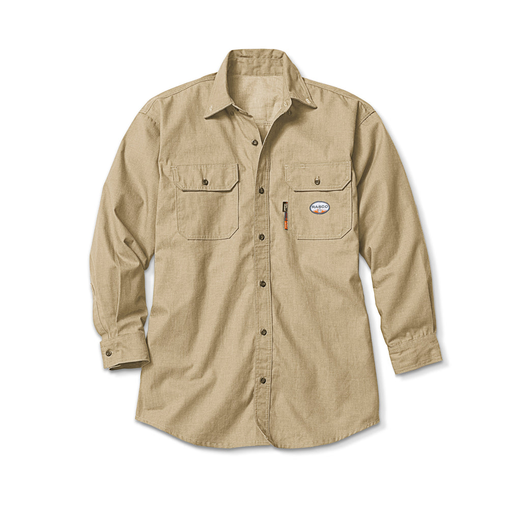 Rasco FR FR1305KH Khaki Westex UltraSoft Uniform Shirt-Fire Retardant Shirts.com