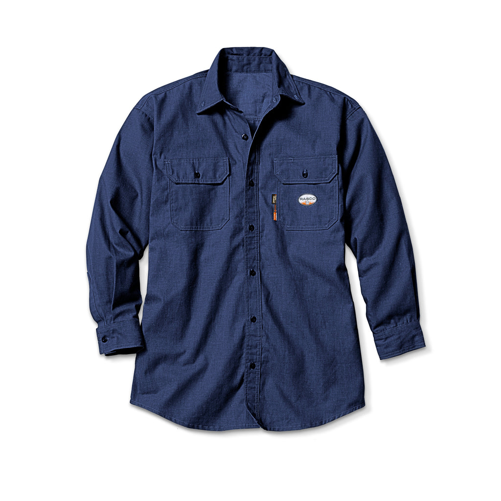 Rasco FR FR1305NV Navy Westex UltraSoft Uniform Shirt - CLOSEOUT-Fire Retardant Shirts.com
