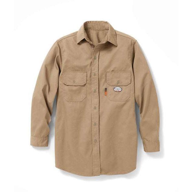Rasco FR FR1329KH Khaki Stellarweave Uniform Shirt-Fire Retardant Shirts.com