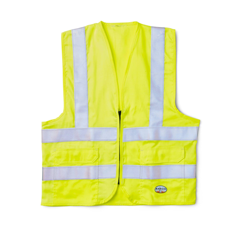 Rasco FR FR1603YH Hi-Vis FR Vest with Pockets-Fire Retardant Shirts.com