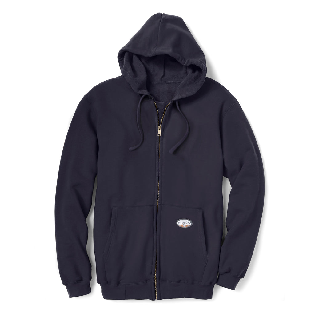 Rasco FR FR2002NV Navy Zipper Hooded Sweatshirt-Fire Retardant Shirts.com