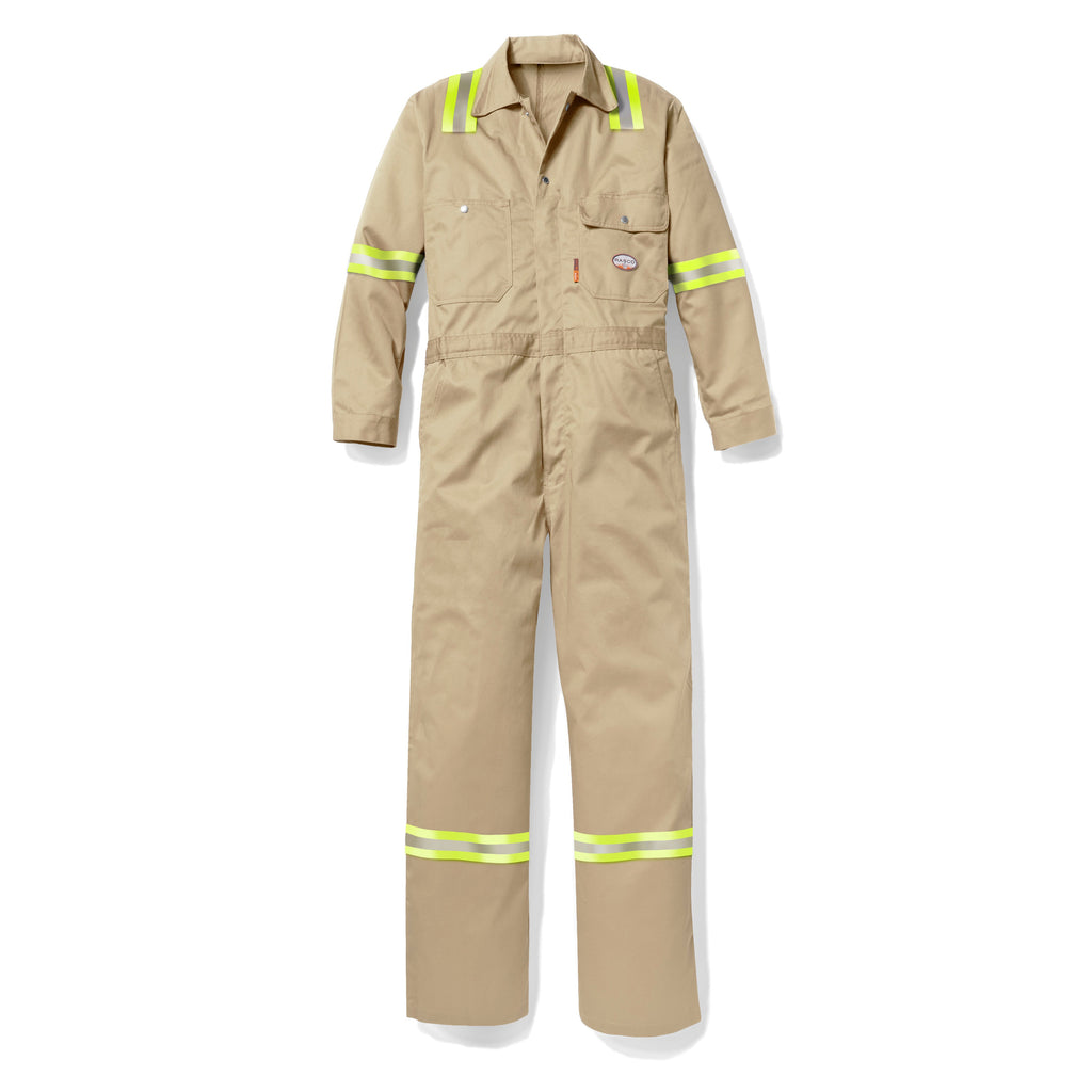Rasco FR FR2932KH-S Khaki Reflective Coverall-Fire Retardant Shirts.com