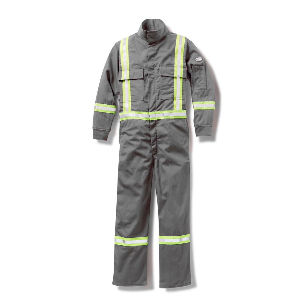 Rasco FR FR3305GY Gray Premium Coveralls with Reflective Trim-Fire Retardant Shirts.com