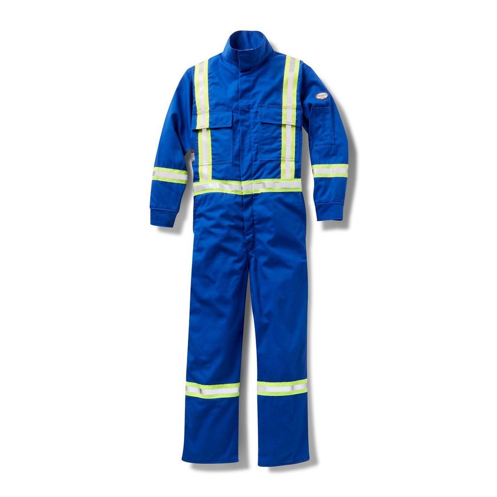 Rasco FR FR3305RB Royal Blue Premium Coveralls with Reflective Trim-Fire Retardant Shirts.com