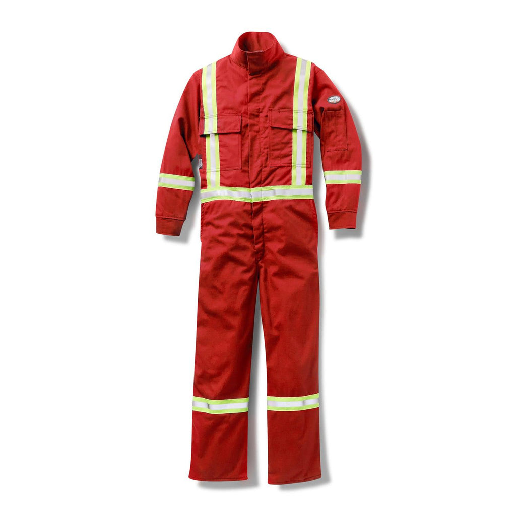 Rasco FR FR3305RD Red Premium Coveralls with Reflective Trim-Fire Retardant Shirts.com