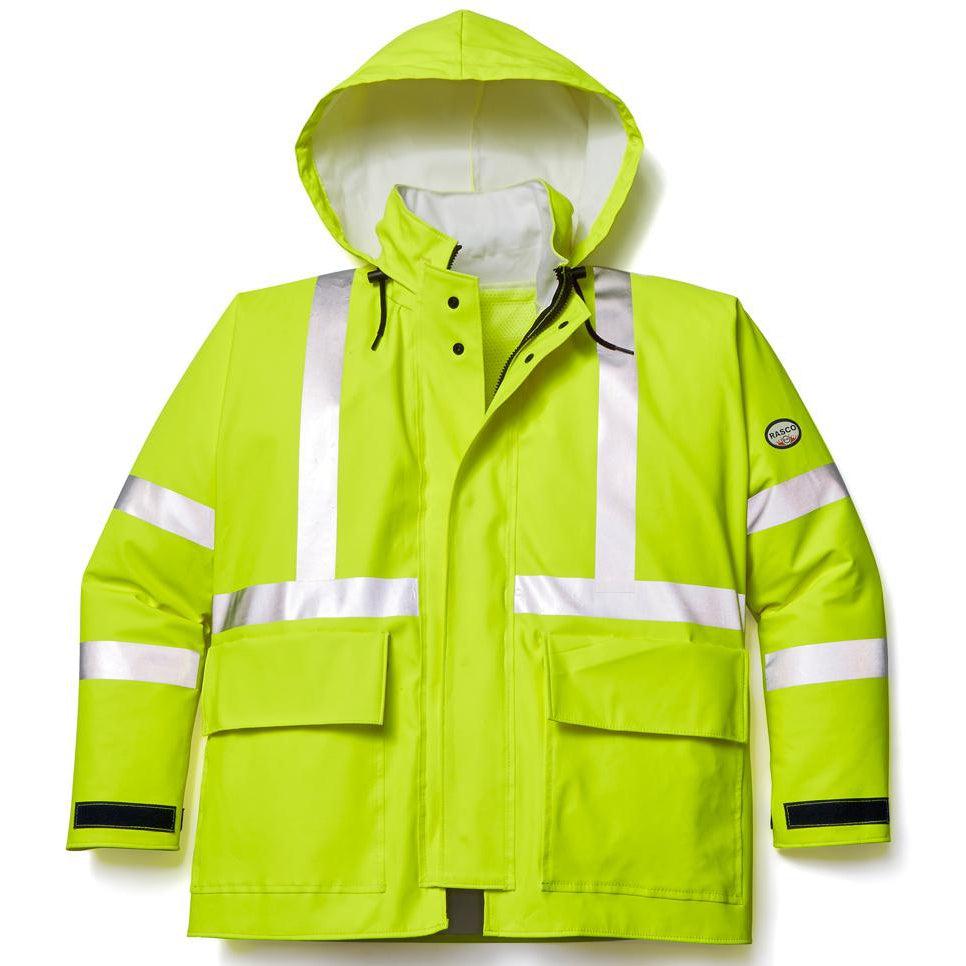 Rasco FR FR5926YH Hi-Vis Rain Jacket-Fire Retardant Shirts.com