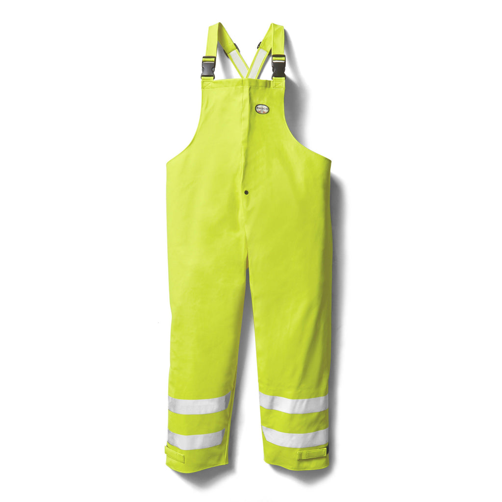 Rasco FR FR6126YH Hi-Vis Rain Bib Overall-Fire Retardant Shirts.com