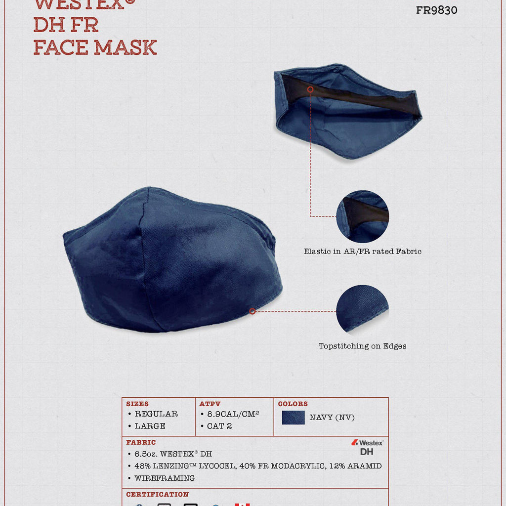 Rasco FR FR9830 Westex DH FR 6.5 oz. Blue FR Face Mask / Pack of 10-Fire Retardant Shirts.com