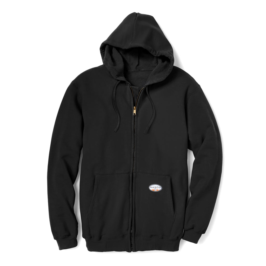 Rasco FR FR2002BK Black Zipper Hooded Sweatshirt 