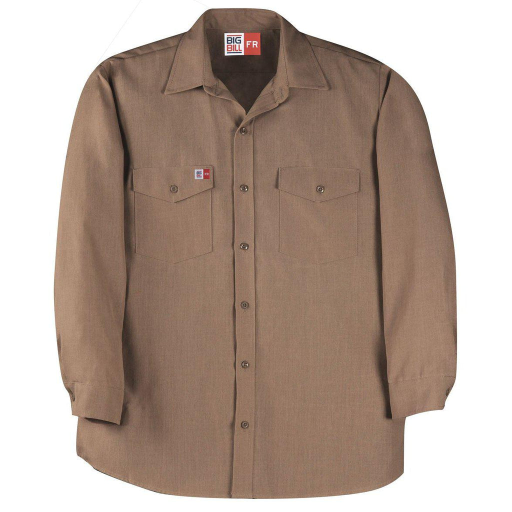 Big Bill FR TX290N4-KAK Khaki Dress Shirt - Fire Retardant Shirts.com