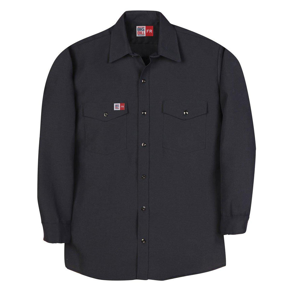 Big Bill FR TX290N4-NAY Navy Dress Shirt - Fire Retardant Shirts.com