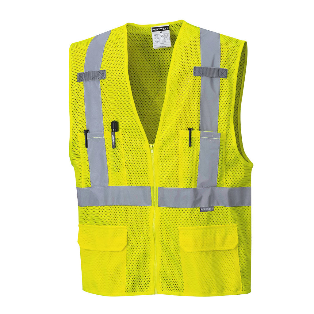 Portwest US370 - Atlanta X Back Hi-Vis Vest - Yellow