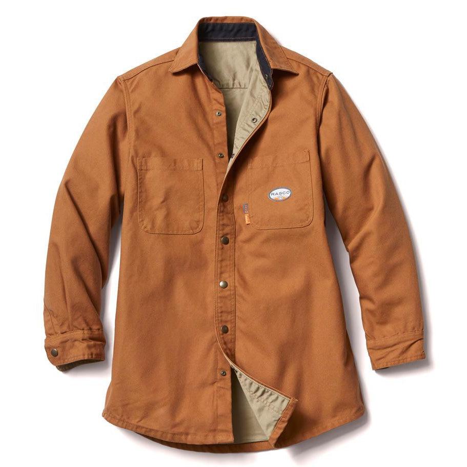 Rasco FR FR3407BN Brown Duck Shirt Jacket - Fire Retardant Shirts.com