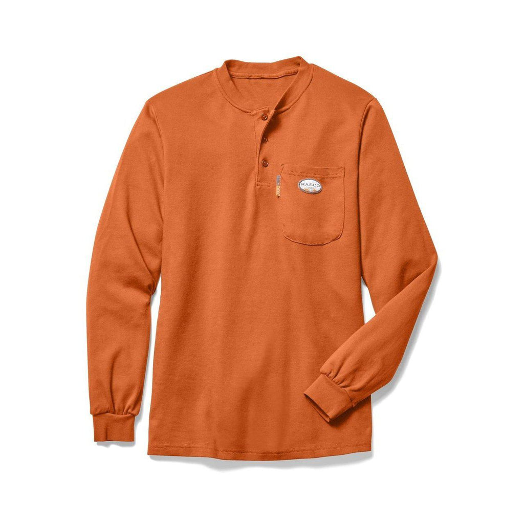 Rasco FR FR0101OR Orange Henley T-Shirt - Fire Retardant Shirts.com
