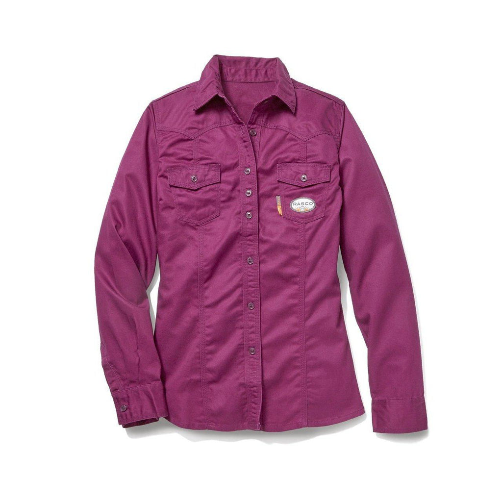 Rasco FR FR4903PL Women’s Plum Work Shirt