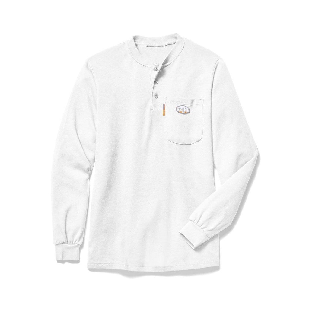 Rasco FR FR0101WH White Henley T-Shirt - Fire Retardant Shirts.com